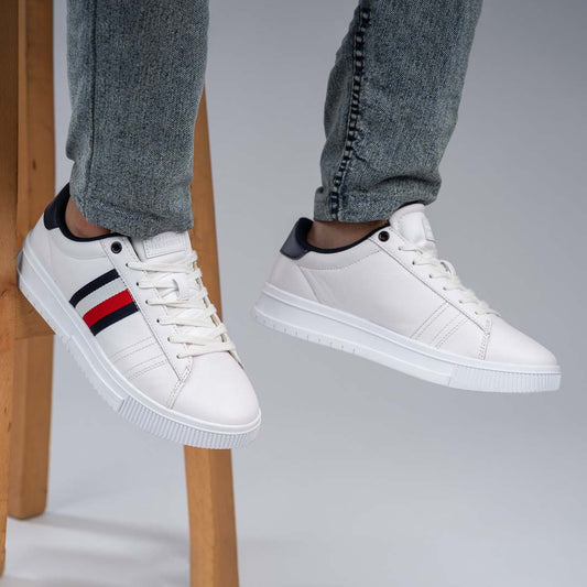 Tommy Hilfiger Supercup Lth Stripes Ess Sneakers FM0FM04895-WHT
