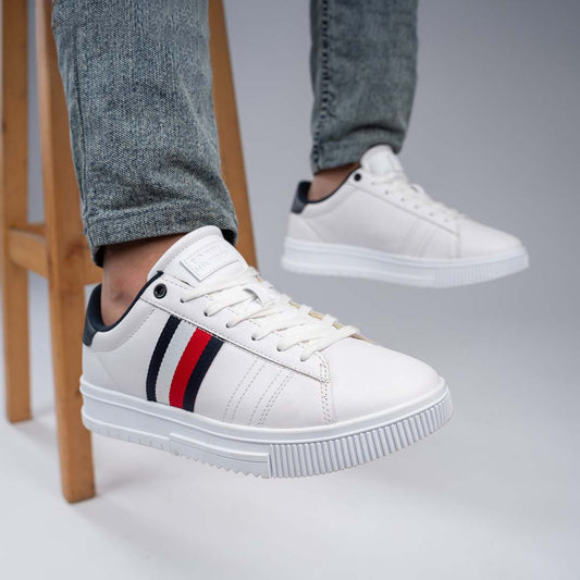 Tommy Hilfiger Supercup Lth Stripes Ess Sneakers FM0FM04895-WHT